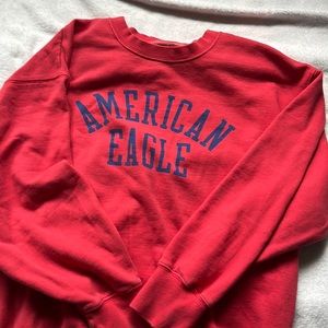 royal blue and red american eagle crew neck